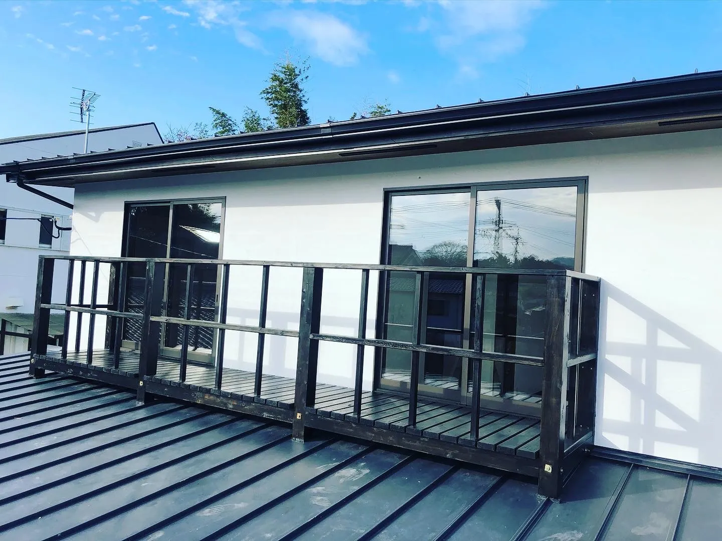 2階のウッドデッキ